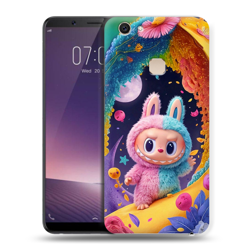 Пластиковый чехол на Vivo V7 Plus с принтом Labubu Лабубу Пластиковый чехол на Vivo V7 Plus с принтом Labubu Лабубу