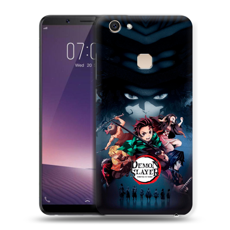 Пластиковый чехол на Vivo V7 Plus с принтом Demon Slayer Клинок рассекающий демонов Пластиковый чехол на Vivo V7 Plus с принтом Demon Slayer Клинок рассекающий демонов