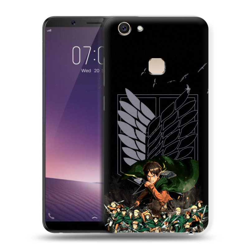 Пластиковый чехол на Vivo V7 Plus с принтом Атака титанов Пластиковый чехол на Vivo V7 Plus с принтом Атака титанов