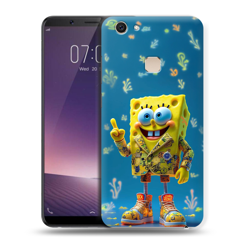 Пластиковый чехол на Vivo V7 Plus с принтом Спанч боб Спанчбоб Пластиковый чехол на Vivo V7 Plus с принтом Спанч боб Спанчбоб