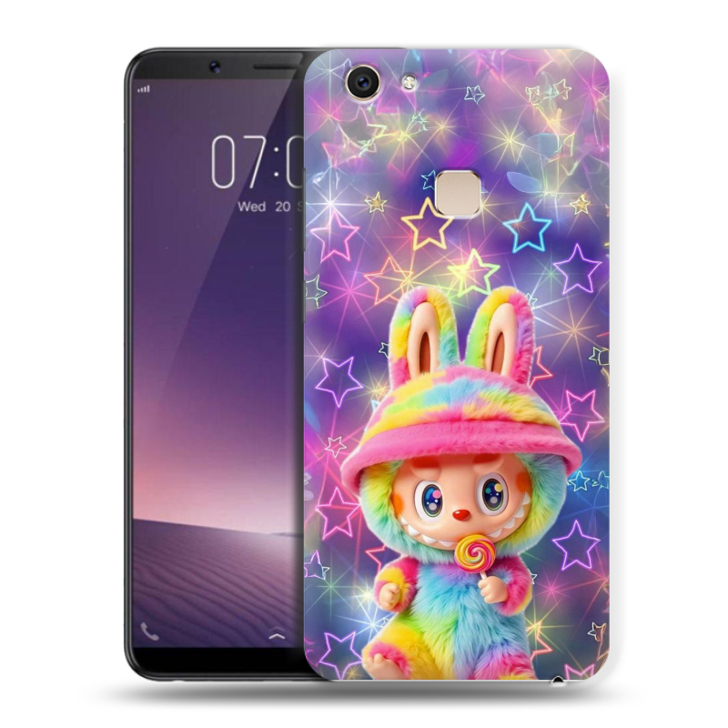 Пластиковый чехол на Vivo V7 Plus с принтом Labubu Лабубу Пластиковый чехол на Vivo V7 Plus с принтом Labubu Лабубу