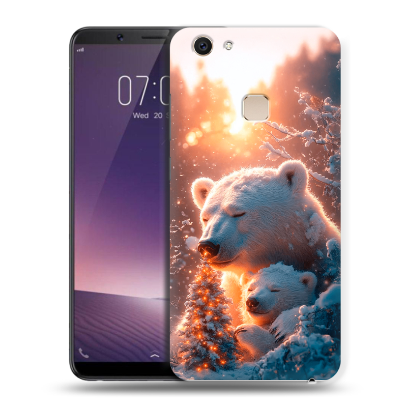 Пластиковый чехол на Vivo V7 Plus с принтом Новый год Пластиковый чехол на Vivo V7 Plus с принтом Новый год