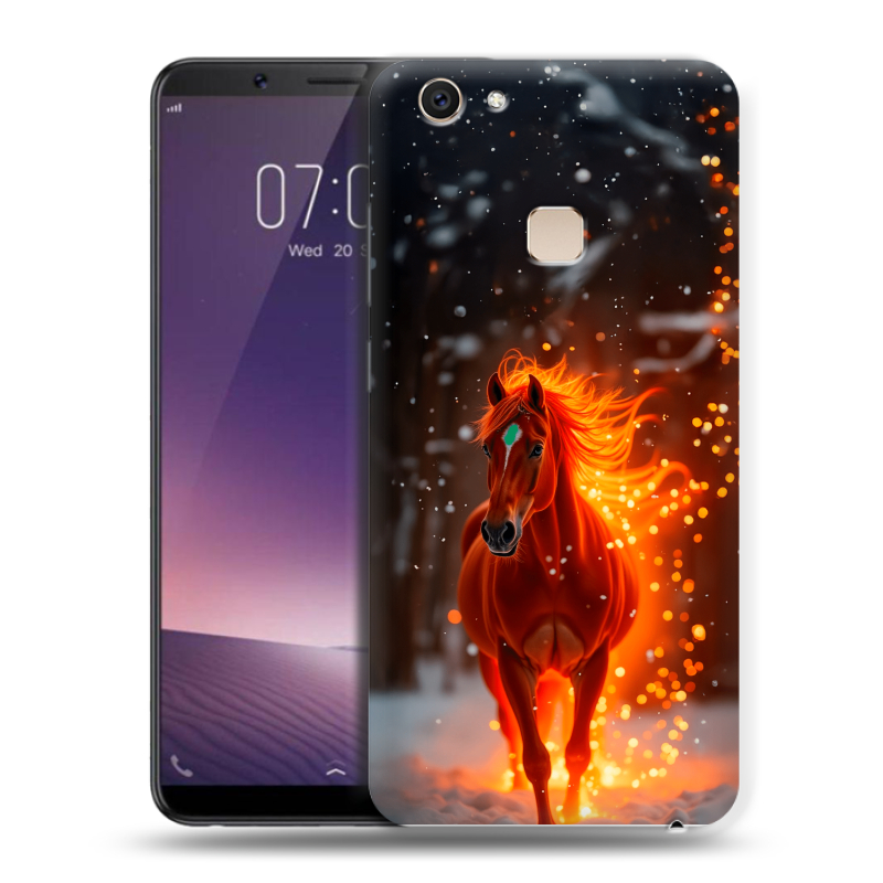 Пластиковый чехол на Vivo V7 Plus с принтом Новый год Пластиковый чехол на Vivo V7 Plus с принтом Новый год
