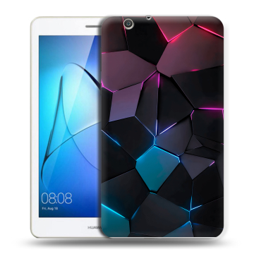 Силиконовый чехол на Huawei MediaPad T3 7 3G с принтом Геометрия неона