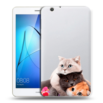 Силиконовый чехол на планшета Huawei MediaPad T3 7 3G с принтом Кошки Силиконовый чехол на планшета Huawei MediaPad T3 7 3G с принтом Кошки
