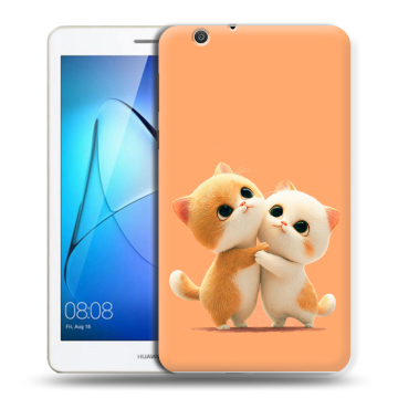 Силиконовый чехол на планшета Huawei MediaPad T3 7 3G с принтом Милые котики Силиконовый чехол на планшета Huawei MediaPad T3 7 3G с принтом Милые котики