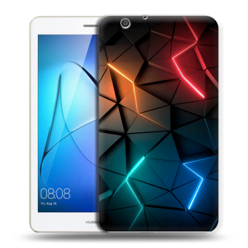 Силиконовый чехол на планшета Huawei MediaPad T3 7 3G с принтом Абстракция неон Силиконовый чехол на планшета Huawei MediaPad T3 7 3G с принтом Абстракция неон