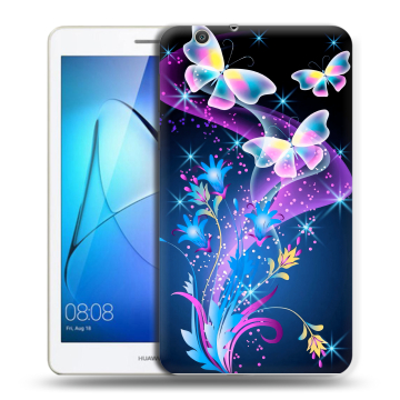 Силиконовый чехол на Huawei MediaPad T3 7 3G с принтом Бабочки