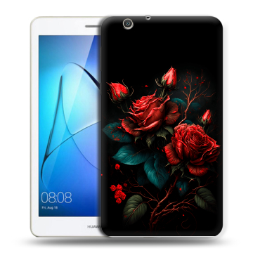 Силиконовый чехол на Huawei MediaPad T3 7 3G с принтом Розы красные