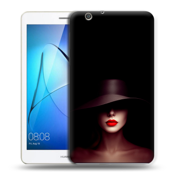 Силиконовый чехол на Huawei MediaPad T3 7 3G с принтом Девушка в шляпе