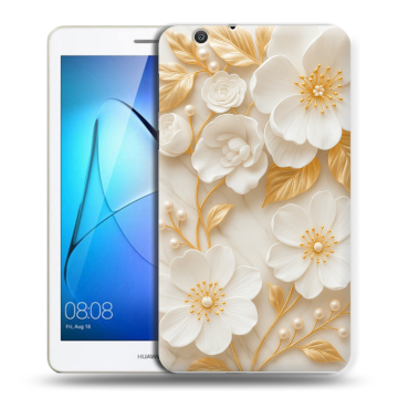 Силиконовый чехол на Huawei MediaPad T3 7 3G с принтом Цветы