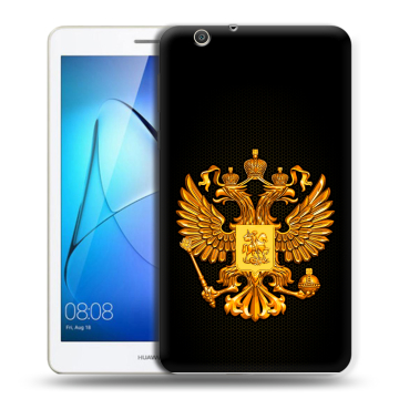 Силиконовый чехол на Huawei MediaPad T3 7 3G с принтом Герб России желтый