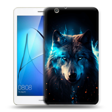 Силиконовый чехол на Huawei MediaPad T3 7 3G с принтом Волк ночной