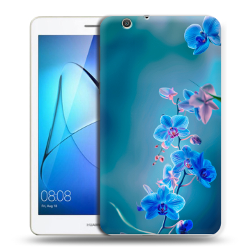 Силиконовый чехол на Huawei MediaPad T3 7 3G с принтом Голубые цветы
