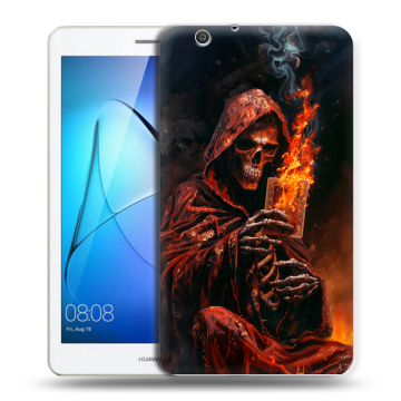 Силиконовый чехол на Huawei MediaPad T3 7 3G с принтом Скелет и карты