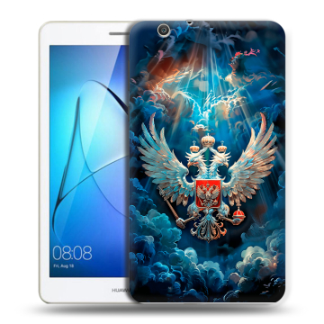 Силиконовый чехол на Huawei MediaPad T3 7 3G с принтом Герб флаг России