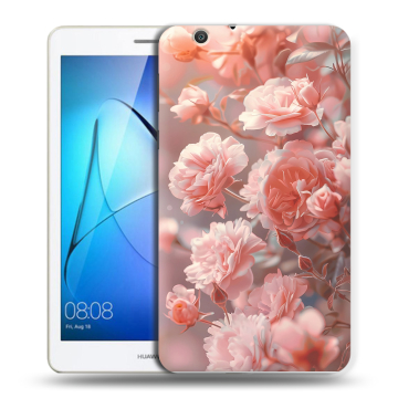 Силиконовый чехол на Huawei MediaPad T3 7 3G с принтом Розовые розы