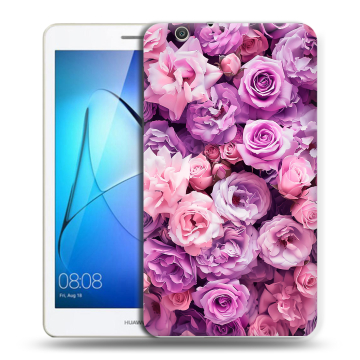 Силиконовый чехол на Huawei MediaPad T3 7 3G с принтом лавандовые розы