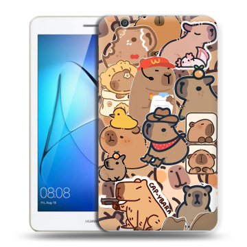 Силиконовый чехол на Huawei MediaPad T3 7 3G с принтом капибара