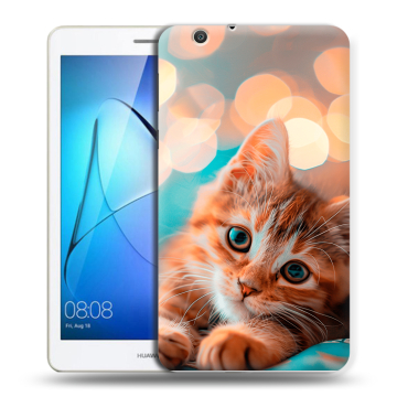 Силиконовый чехол на Huawei MediaPad T3 7 3G с принтом котик