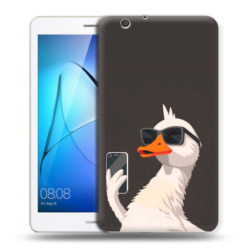 Силиконовый чехол на Huawei MediaPad T3 7 3G с принтом утка в очках