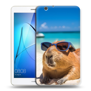 Силиконовый чехол на Huawei MediaPad T3 7 3G с принтом Капибара