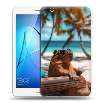 Силиконовый чехол на Huawei MediaPad T3 7 3G с принтом Капибара