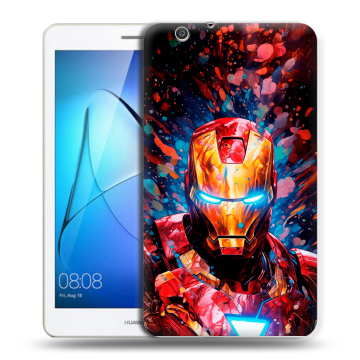 Силиконовый чехол на Huawei MediaPad T3 7 3G с принтом Железный человек Ironman