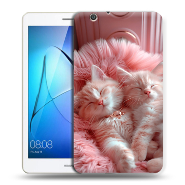 Силиконовый чехол на Huawei MediaPad T3 7 3G с принтом котята котики