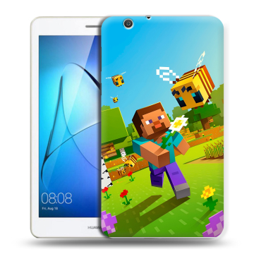 Силиконовый чехол на Huawei MediaPad T3 7 3G с принтом Майнкрафт Minecraft