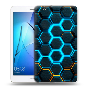 Силиконовый чехол на Huawei MediaPad T3 7 3G с принтом Неоновые соты