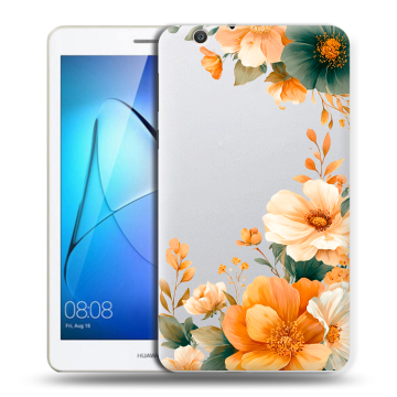 Силиконовый чехол на Huawei MediaPad T3 7 3G с принтом Цветы принт