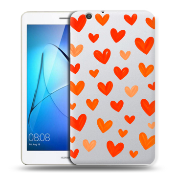 Силиконовый чехол на Huawei MediaPad T3 7 3G с принтом Сердечки