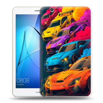 Силиконовый чехол на Huawei MediaPad T3 7 3G с принтом Тачки