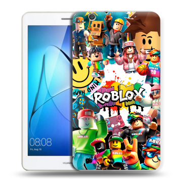 Силиконовый чехол на Huawei MediaPad T3 7 3G с принтом Roblox Роблокс