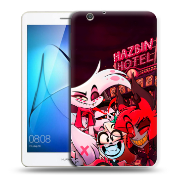 Силиконовый чехол на Huawei MediaPad T3 7 3G с принтом Hazbin Hotel Отель Хазбин