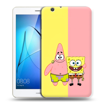 Силиконовый чехол на Huawei MediaPad T3 7 3G с принтом Спанч боб Спанчбоб