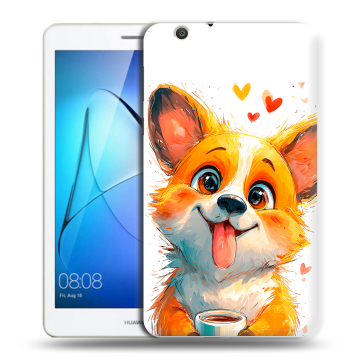 Силиконовый чехол на Huawei MediaPad T3 7 3G с принтом корги