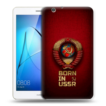 Силиконовый чехол на Huawei MediaPad T3 7 3G с принтом Флаг Герб СССР
