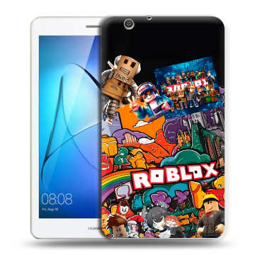 Силиконовый чехол на Huawei MediaPad T3 7 3G с принтом Roblox Роблокс