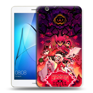 Силиконовый чехол на Huawei MediaPad T3 7 3G с принтом Hazbin Hotel Отель Хазбин