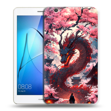 Силиконовый чехол на Huawei MediaPad T3 7 3G с принтом Дракон Японский