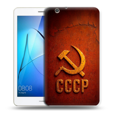 Силиконовый чехол на Huawei MediaPad T3 7 3G с принтом Флаг Герб СССР