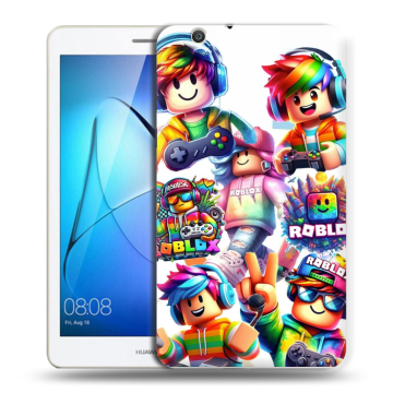 Силиконовый чехол на Huawei MediaPad T3 7 3G с принтом Roblox Роблокс
