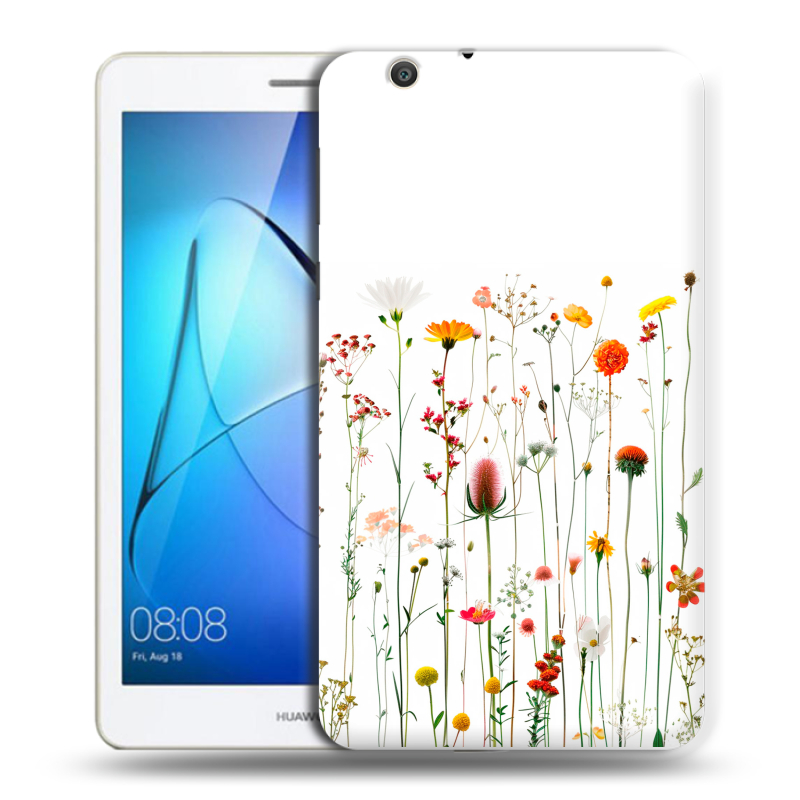 Силиконовый чехол на Huawei MediaPad T3 7 3G с принтом цветы Силиконовый чехол на Huawei MediaPad T3 7 3G с принтом цветы