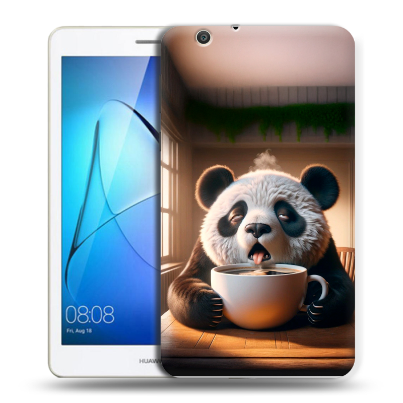 Силиконовый чехол на Huawei MediaPad T3 7 3G с принтом смешная панда Силиконовый чехол на Huawei MediaPad T3 7 3G с принтом смешная панда
