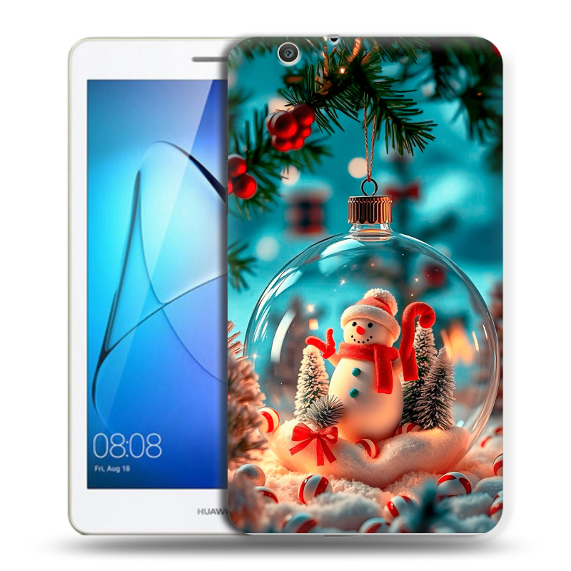 Силиконовый чехол на Huawei MediaPad T3 7 3G с принтом Новый год Силиконовый чехол на Huawei MediaPad T3 7 3G с принтом Новый год