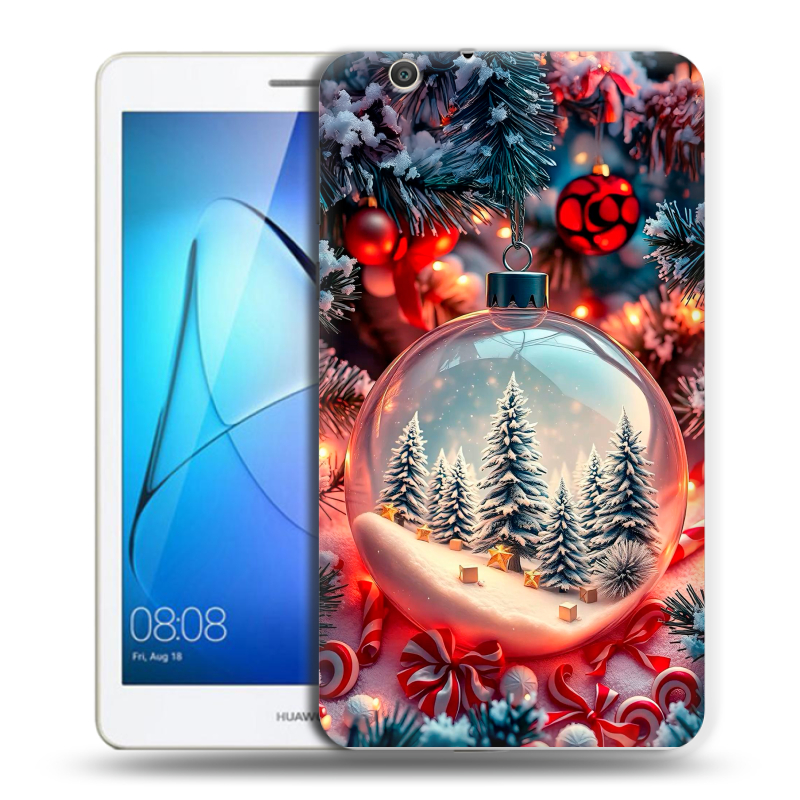 Силиконовый чехол на Huawei MediaPad T3 7 3G с принтом Новый год Силиконовый чехол на Huawei MediaPad T3 7 3G с принтом Новый год