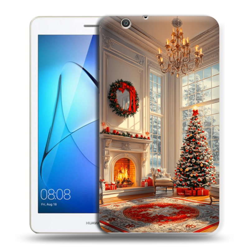 Силиконовый чехол на Huawei MediaPad T3 7 3G с принтом Новый год Силиконовый чехол на Huawei MediaPad T3 7 3G с принтом Новый год