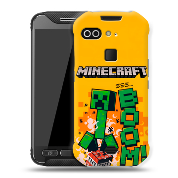 Силиконовый чехол на AGM X2 с принтом Майнкрафт Minecraft